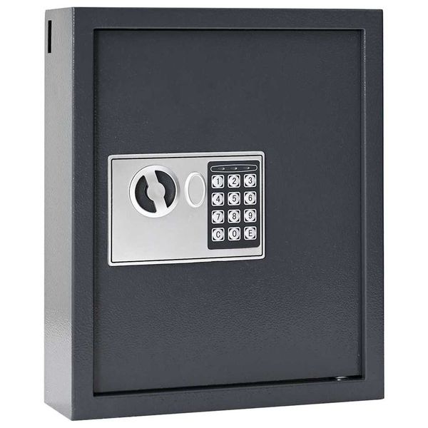 vidaXL Digitálny trezor so zámkom Tmavo šedá 30 x 10 x 36,5 cm Oceľ