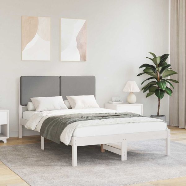 vidaXL Rám postele s čalúneným čelom Svetlosivá 120 x 190 cm