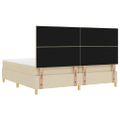 vidaXL LED box s pružinami s čelnou doskou Krémová 200 x 200 cm látka
