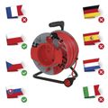 Predlžovací kábel EMOS P19150 na bubne 50 m / 1 zásuvka / červený / PVC / 230 V / 1,5 mm2