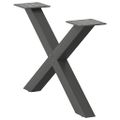 vidaXL Nohy konferenčného stolíka v tvare X, 2 ks, antracitové, 50 x (30-31) cm, oceľ