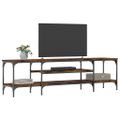 vidaXL TV skrinka dymový dub 161x35x45 cm kompozitné drevo a železo