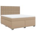 vidaXL Boxspring posteľ s matracom kapučínová 180x200 cm umelá koža