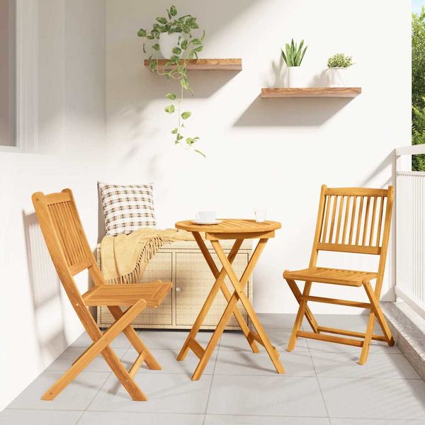 vidaXL Záhradný bistro set 3 pcs Hnedá Pevné akáciové drevo
