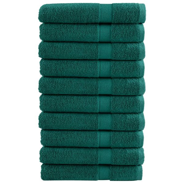 vidaXL Prémiové uteráky do sauny SOLUND 10 ks zelené 80x200cm 600 g/m2