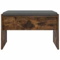 vidaXL Predsieňová lavica s vankúšom Dymová dub 63 x 38 x 40 cm