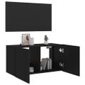 vidaXL TV nástenná skrinka s LED svetlami čierna 80x35x41 cm