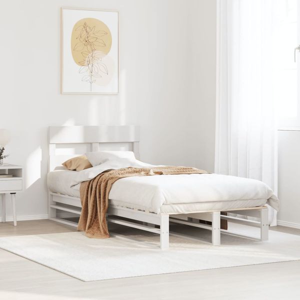 vidaXL Posteľ bez matraca biela 90x190 cm masívna borovica
