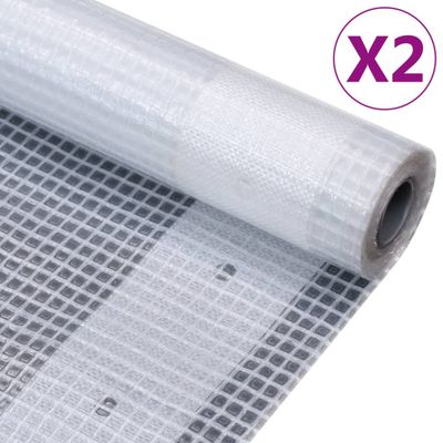 vidaXL Celty Leno 2ks 260 g/m² 3x10 m biele