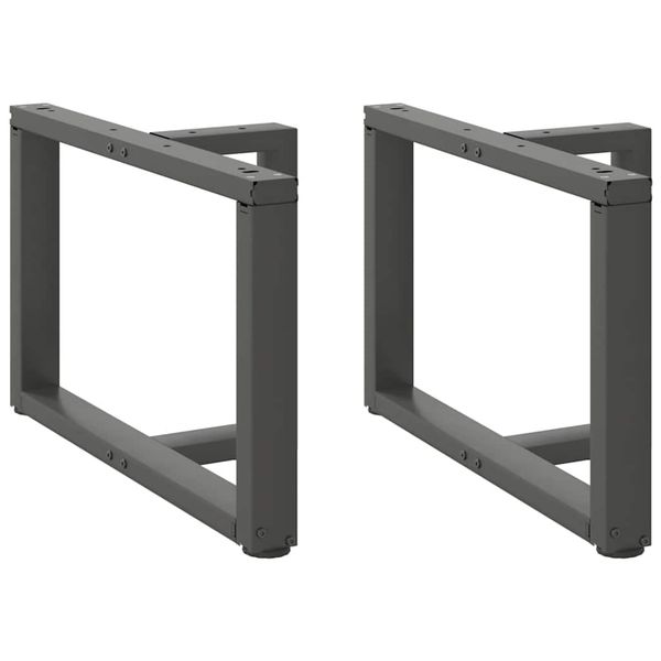 vidaXL Nohy konferenčného stolíka v tvare T, 2 ks, antracitové, 70x25x(42-43) cm, oceľ