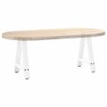 vidaXL Nohy konferenčného stolíka v tvare A, 2 ks, biele, 50 x (42-43) cm, oceľové