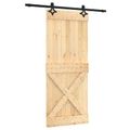 vidaXL Posuvné dvere Prírodná a čierna 85 x 210 cm