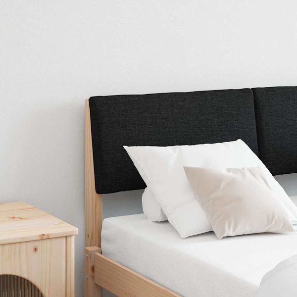 vidaXL Čalúnené čelo postele Čierna 120 cm Masívne borovicové drevo