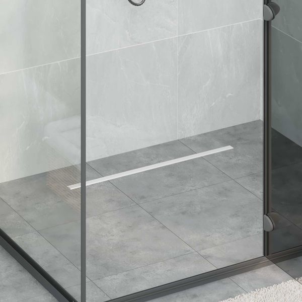 vidaXL 360° sprchový odtok so štíhlym modelom Strieborná 70 cm