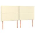 vidaXL Čelo postele krémové 160x5x118/128 cm umelá koža