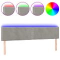 vidaXL Čelo postele s LED bledosivé 180x5x78/88 cm zamat