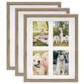 vidaXL 3D fotorámiky 3 ks, prírodné 28x35 cm na 4 fotky (10x15 cm)