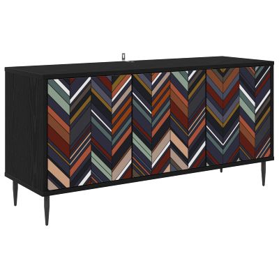 vidaXL TV skrinka OMMEN 102 x 33 x 51 cm Čierny dub Kompozitné drevo