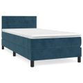 vidaXL Posteľný rám boxsping s matracom tmavomodrý 90x190 cm zamat
