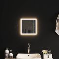 vidaXL Zrkadlo do kúpeľne s LED Priehľadná 30 x 30 cm tvrdené sklo