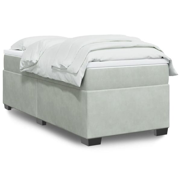 vidaXL Posteľný rám boxsping s matracom bledosivý 80x200 cm zamat