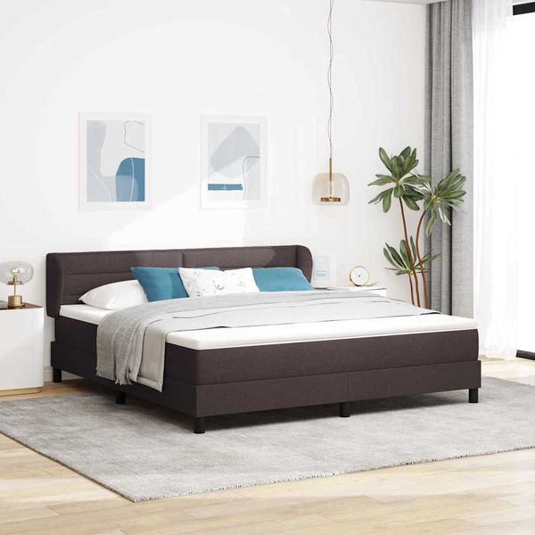 vidaXL Posteľ s pružinovým rámom Tmavohnedá 180 x 200 cm látka