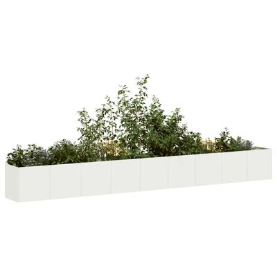 VidaXL kvetináč Biela 360x40x40 cm Oceľ valcovaná za studena