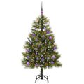 vidaXL Umelý vianočný stromček s pniškami Zelená 150 cm PVC a PE a kov
