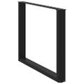 vidaXL Nohy k jedálenskému stolu v tvare U, 2 ks, čierne, 100 x (72-73) cm, oceľové