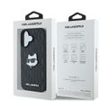 Puzdro Karl Lagerfeld pre iPhone 16 6,1" KLHCP16SPGKLCHPK čierne Hard Monogram Choupette Head Pin