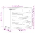 vidaXL Organizér na stôl biely 36x26x29,5 cm kompozitné drevo