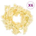 vidaXL Kvetinové girlandy 6 ks, farba šampanského 180 cm