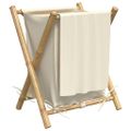 vidaXL Kôš na bielizeň krémovobiely 45x55x63,5 cm bambus