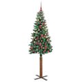 vidaXL Úzky vianočný stromček s 300 LED-i so stojanom Zelená 210 cm