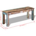 vidaXL Lavička, recyklovaný masív 110x35x45 cm