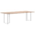 vidaXL Nohy k jedálenskému stolu v tvare T, 2 ks, biele, 50x35x(72-73) cm, oceľové