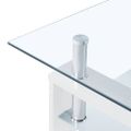 vidaXL Konferenčný stolík biely a priehľadný 95x55x40 cm tvrdené sklo