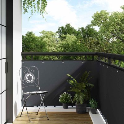 vidaXL Balkónová Clona s Očkami 300 x 80 cm polyratan Antracitová