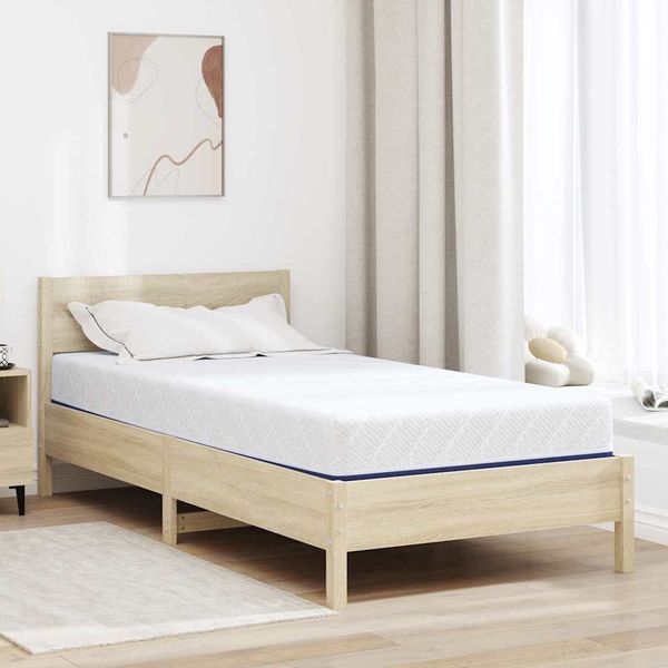vidaXL Matrac Biela a modrá 90 x 190 cm žakárová tkanina
