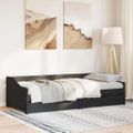 VidaXL Denná posteľ s 2 zásuvkami bez matraca "IRUN" Čierna 90x200 cm
