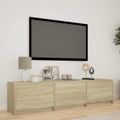 vidaXL TV skriňa s LED 165 x 34 x 40 cm Sonoma dub Konštruované drevo