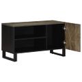 vidaXL TV skrinka, čierna 80x33x46 cm, mangový masív