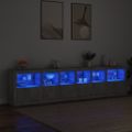 vidaXL Komoda s LED svetlami betónovo sivá 283x37x67 cm