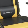 vidaXL Masážna herná stolička čierna a zlatá umelá koža