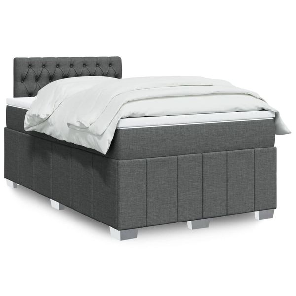vidaXL Boxspring posteľ s matracom tmavosivý 120x200 cm látka