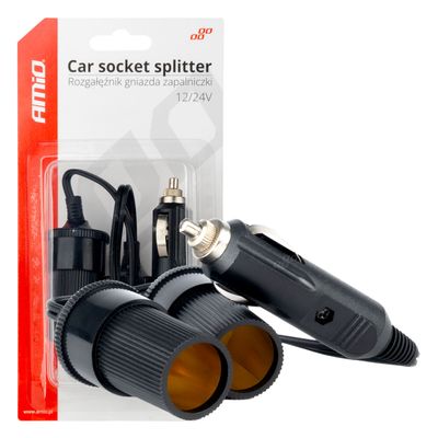 Rozbočka zásuvky zapaľovača do auta 12V 24V AMiO-03801