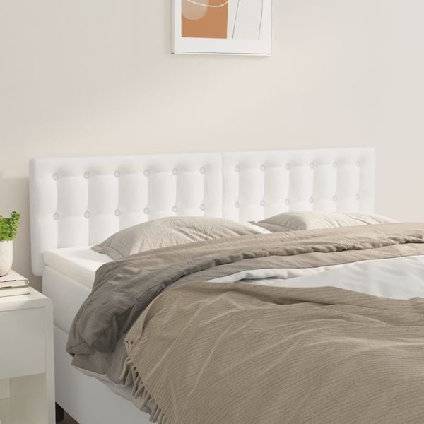 vidaXL Čelá postelí biele 144x5x78/88 cm umelá koža