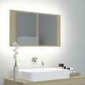 vidaXL LED kúpeľňová zrkadlová skrinka dub sonoma 80x12x45 cm akryl
