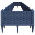 vidaXL Záhradný kvetináč s kolíkmi modrosivý 362,5x42,5x28,5 cm PP