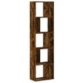 vidaXL Knižnica 5 políc dymový dub 45x23,5x162,5 cm kompozitné drevo
